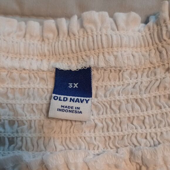Old Navy Smocked Flutter Sleeve Tank Top 3X. White Boho Peasant Dress Up or Down - Picture 4 of 7